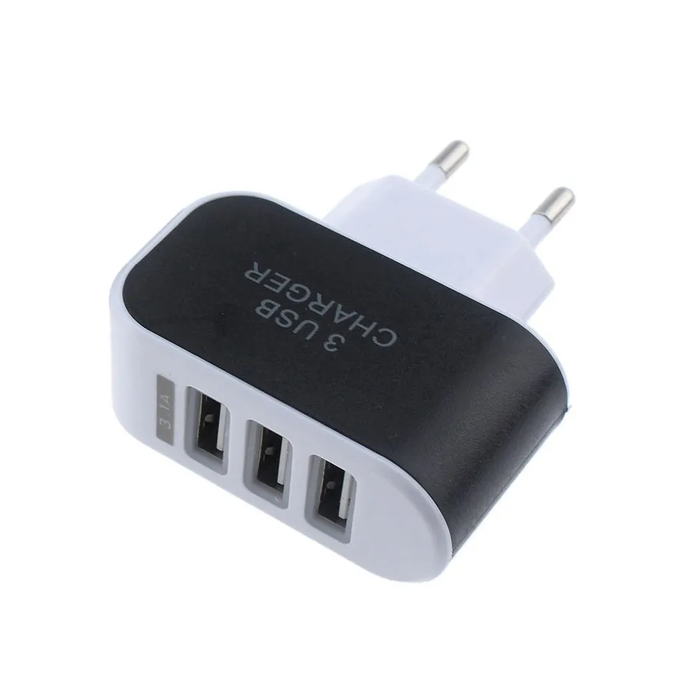 

Universal USB Charger 3 Ports 5V 1A Travel USB Home Wall Power Adapter 3 USB Charger For Phone Speaker MP3 mp4 CAMERA EU adapter