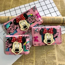 Disney Микки мультфильм женский кошелек pu монета с зеркалом леди сумка для хранения клатч сумка кошелек девушка Сумка Держатель монет плюшевые карты
