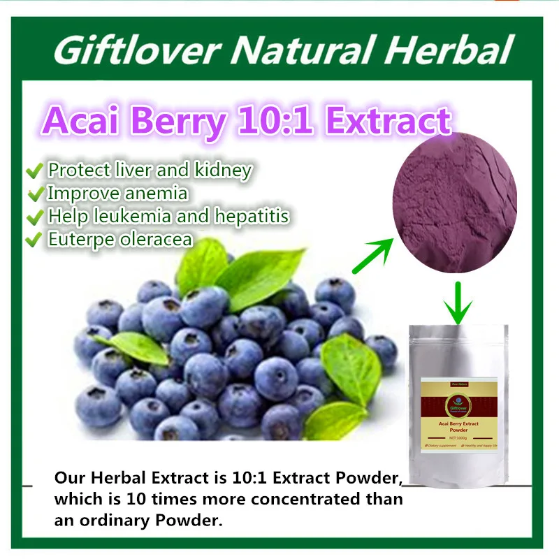 

Pure Acai Berry Extract Powder,Protect liver and kidney, Improve anemia,Help leukemia and hepatitis, Anti cancer supplement