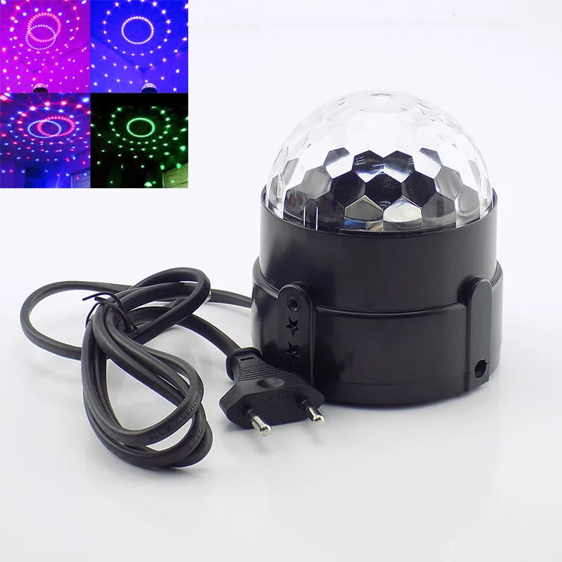 

DJ Light Sound Control Stage Lamps Disco Party RGB LED Crystal Magic Ball Voice Control Laser Stage Effect Light US EU Plug