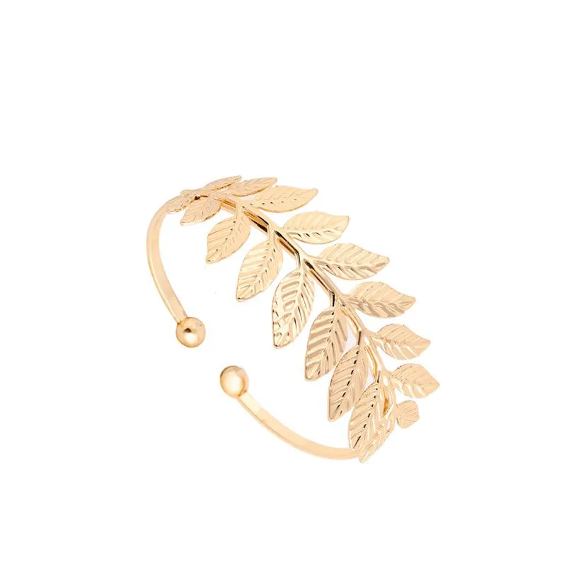 Oly2u New Fashion Open Leaf Bracelet Bangles for Women Wedding Jewelry Gift-G062