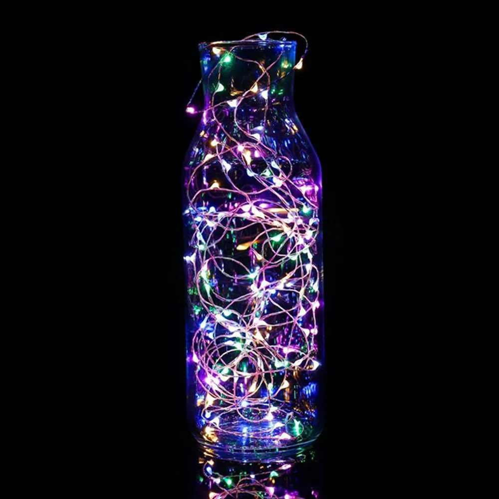 3 м 30LED Ночная Фея Водонепроницаемый кнопочная ячейка питание серебро Медный Провод Мини гирлянда бутылка лампа свадьба украшение# sw - Испускаемый цвет: Multicolor