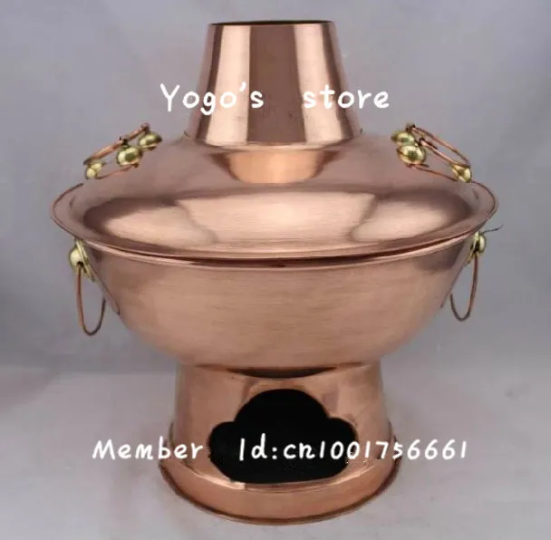 

38cm China copper hot pot thickened Mongolian Chinese old Beijing charcoal fondue stew soup pot Sichuan handmade fire pot