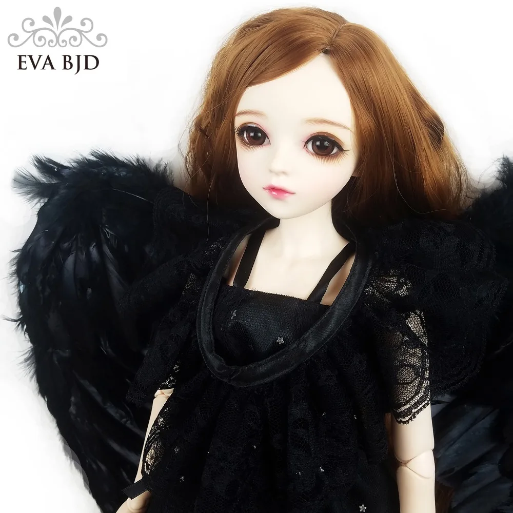 2" полный набор+ макияж 60 см Fallen Angel Imogen EVA BJD кукла+ стеклянные глаза+ черный ручной работы бумажное крыло демон злой девочка Подарочная игрушка