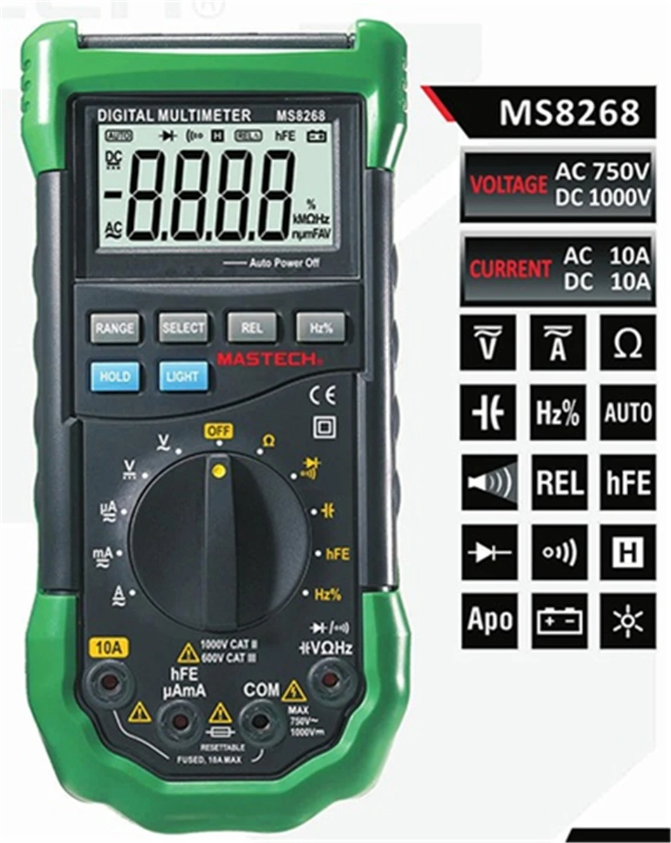 Mastech MS8264 MS8265 MS8268 MS8269 Цифровой Мультиметр LCR метр AC/DC Напряжение ток multifunctiontester
