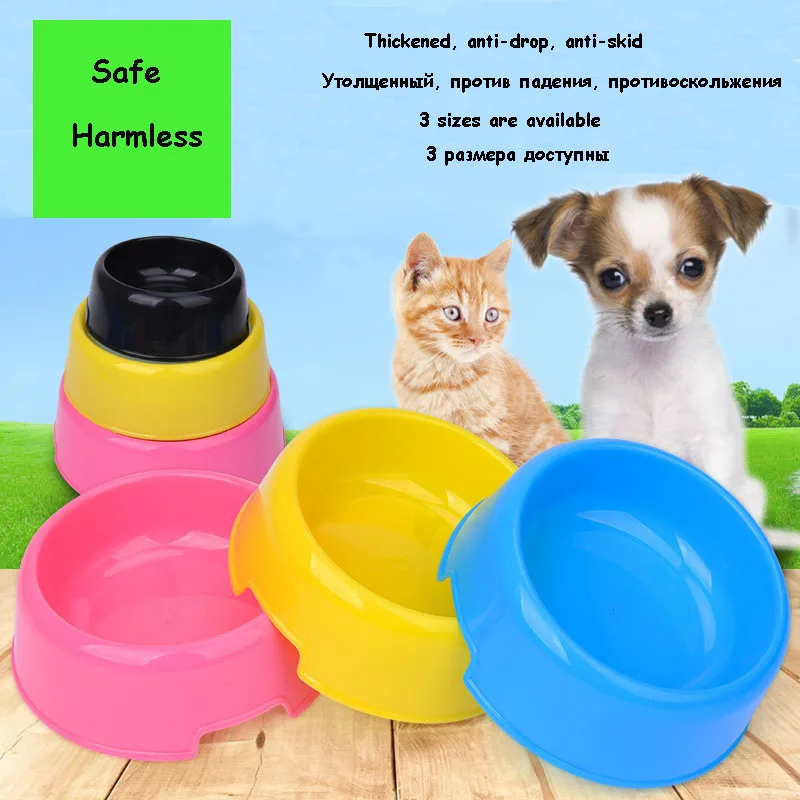

Bowl For Dog 3 Sizes Colorful Dog Bowl Small Plastic Non Slip Dog/Cat Bowls For Food Pet Accessories Portable Dog Water Bowl S/L