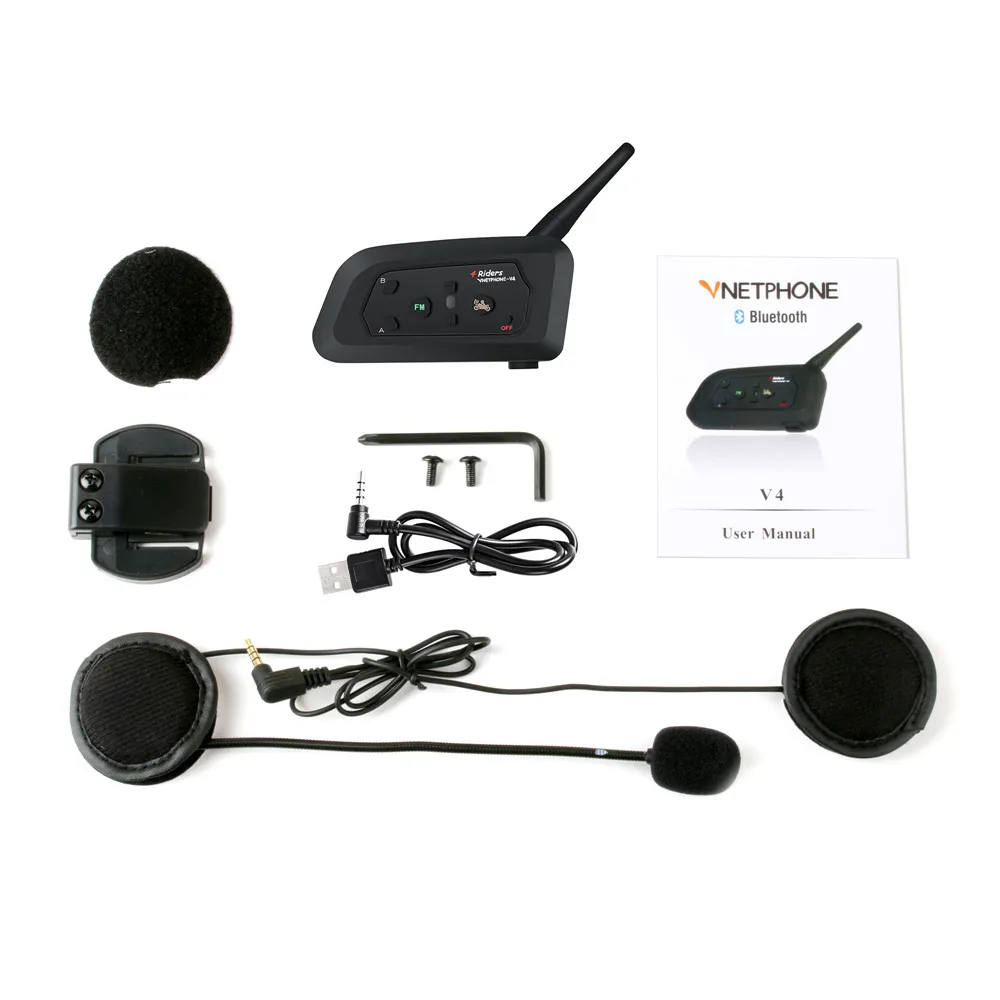 VNETPHONE 4 Rider V4 аксессуары для мотоциклов Bluetooth шлем домофон гарнитура