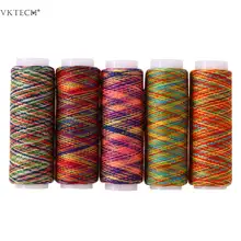 

5pcs Rainbow Color Sewing Thread Hand Stitching Polyester Fiber Sewing Threads Tool Hand Quilting Embroidery Sewing Thread Lines