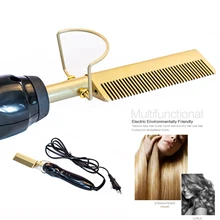 Professional Hair Straightener Flat Iron Hot Heating Comb Straightener Hair Smoothing Brush Corrugation Curling Iron hot comb