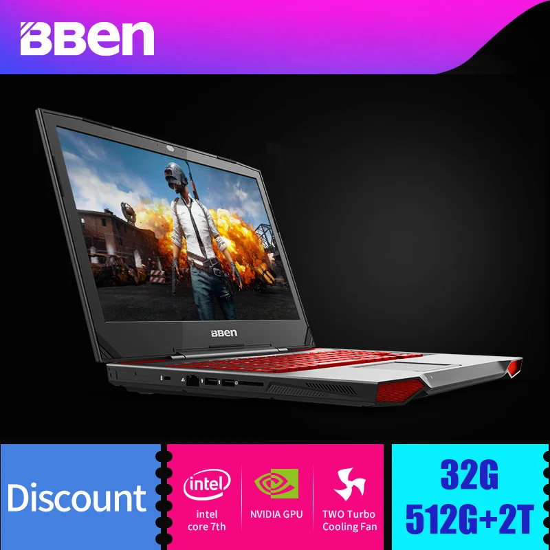Bben 17 3 &quotG17 Windows 10 Ноутбук игровой компьютер I7 7700HQ Процессор NVIDIA GTX1060 графическая