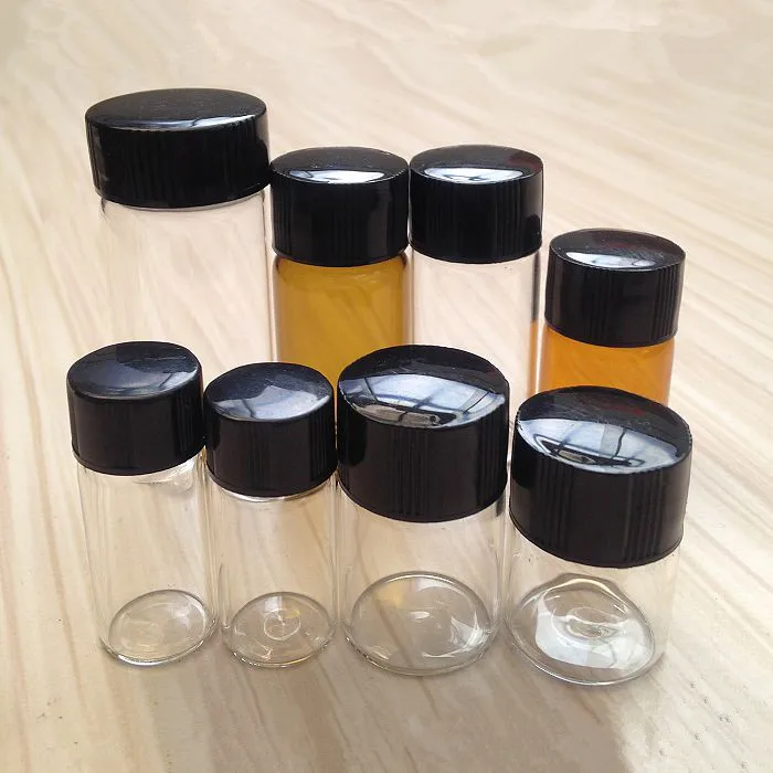 mini glass bottle with inner pad and plastic caps, 2ml,3m,5ml,10ml,20ml