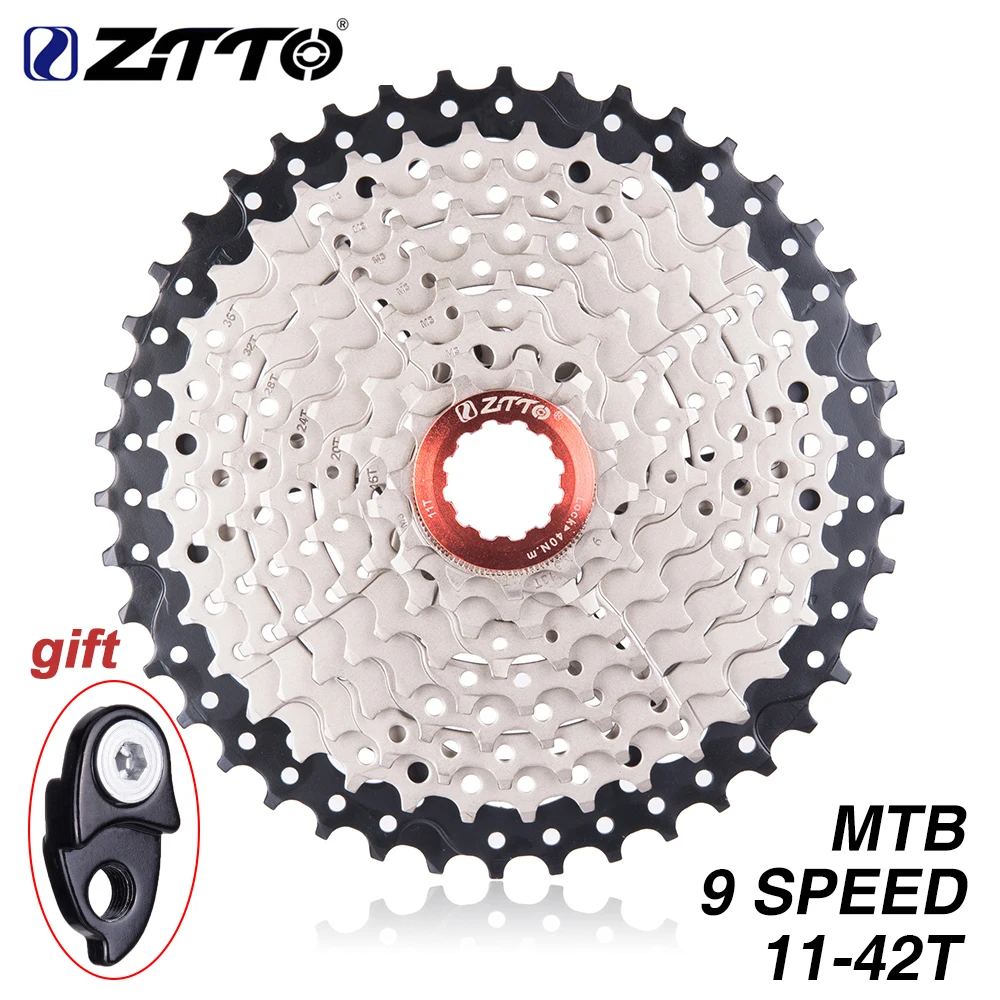 ZTTO MTB 9 speed 11-42 T кассета 9 s 27s Freewheel Запчасти для горного велосипеда кассета широкое соотношение совместима для M430 M4000