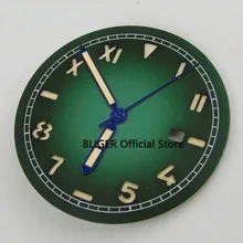 36,1 мм зеленый без логотипа окошко даты светящиеся знаки Калифорния часы циферблат+ рук подходит для MIYOTA 8215 8205 Минчжу 2813 движение D128