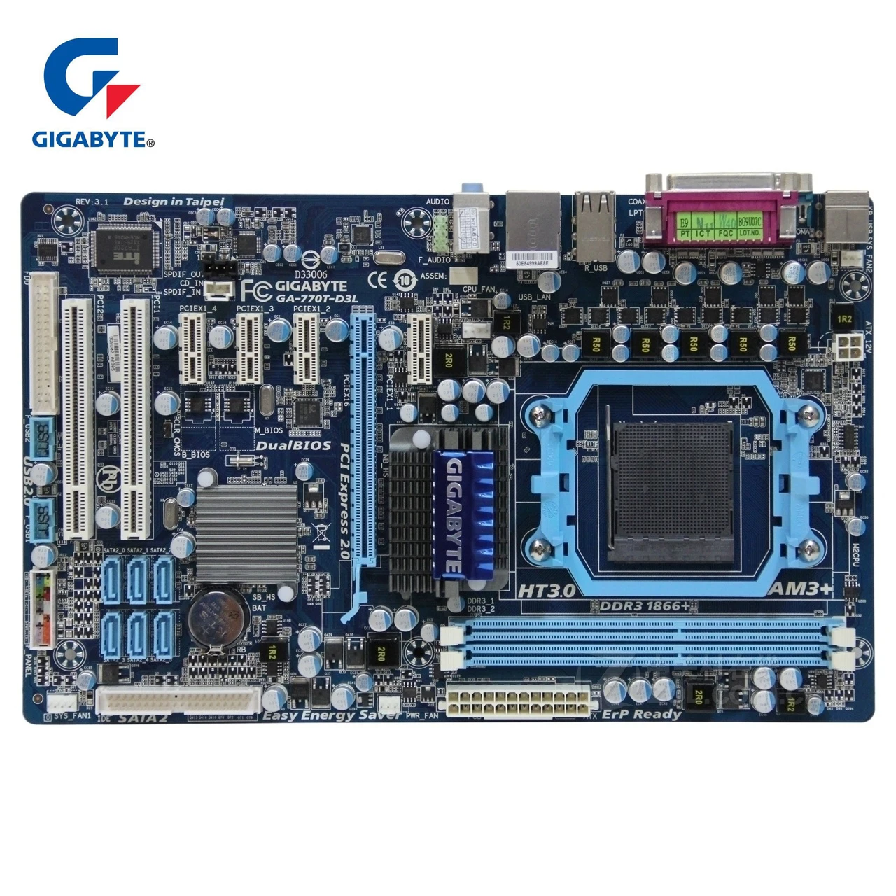 Gigabyte Motherboard GA-770T-D3L 100% Original DDR3 Computer Mainboard Boards 770 770T-D3L CPU Socket AM3 770T Used 780T-D3L Gigabyte Motherboard GA-770T-D3L 100% Original DDR3 Computer Mainboard Boards 770 770T-D3L CPU Socket AM3 770T Used 780T-D3L