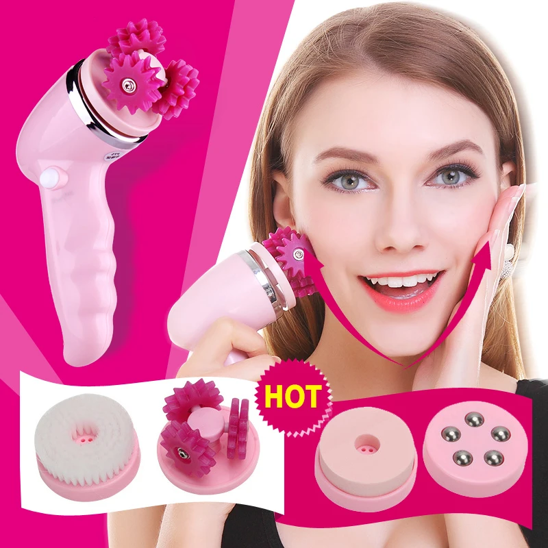 Deep Clean Electric Facial Cleansing Brush 3D Face Lift Massager 4 In 1 Waterproof Soft Beauty Skin Care Tool USB Rechargeable