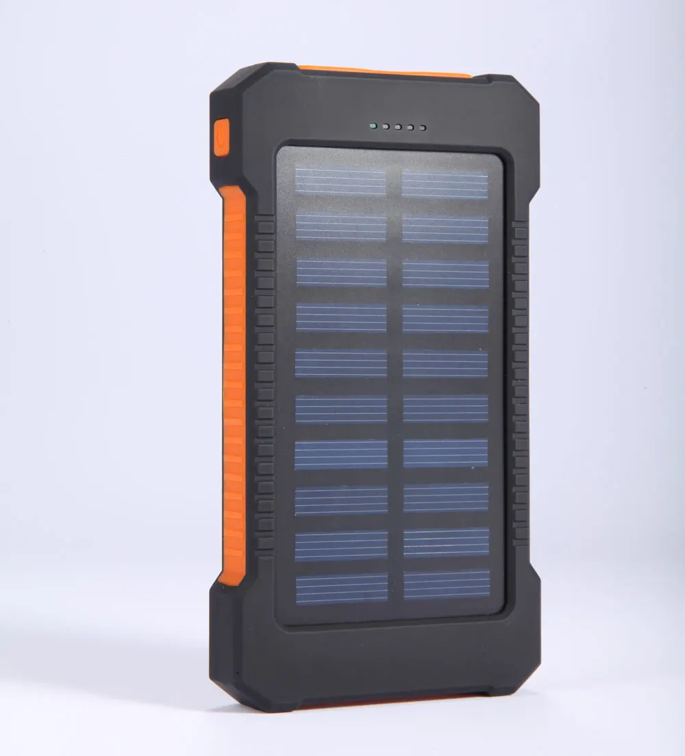 Портативный Солнечный аккумулятор 20000 мАч водонепроницаемый внешний аккумулятор резервного питания 20000 аккумулятор для телефона, мАч зарядное устройство светодиодный Банк