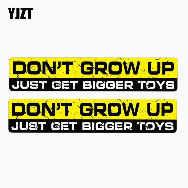 YJZT 15CM*3.1CM 2X Car Styling Reflective Decal DONT GROW UP JUST GET BIGGER TOYS Car Sticker C1