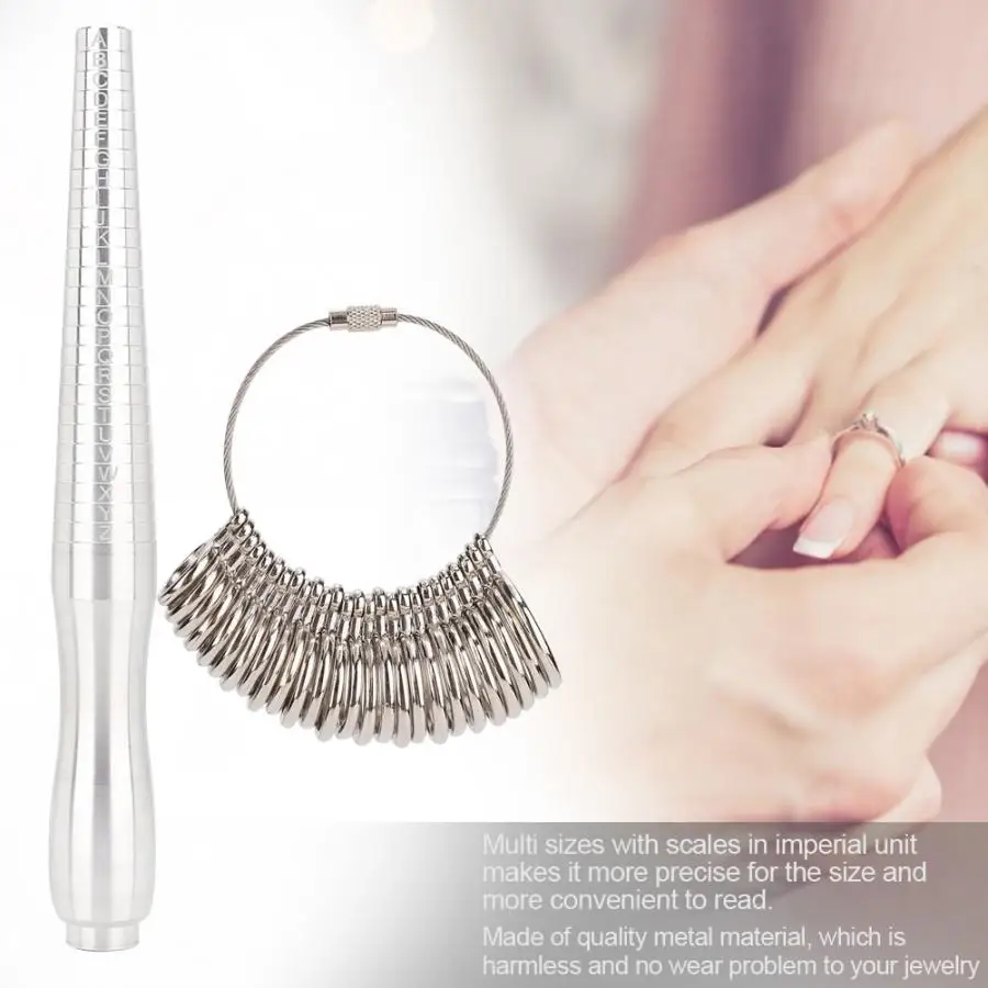 Professional Solid Metal Finger Gauge Ring Mandrel Sizer Measuring Sizing Stick High Quality Jewelry Making Tool for Jeweler c | Украшения