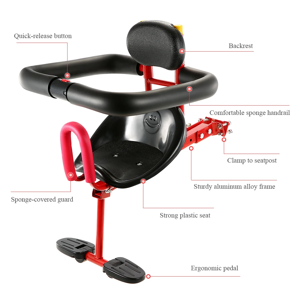 Lixada детское Велосипедное Сиденье, детское седло, велосипедное Переднее Крепление, детское безопасное переднее сиденье, седло, переноска
