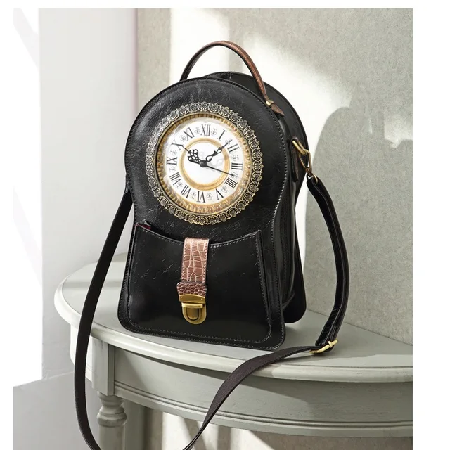 clock backpack 2019 fashion personality design female backpack high