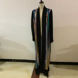 Открытым Абаи кимоно в блестках кардиган мусульманский хиджаб платье Женская одежда в мусульманском стиле Одежда из Дубая для Для женщин