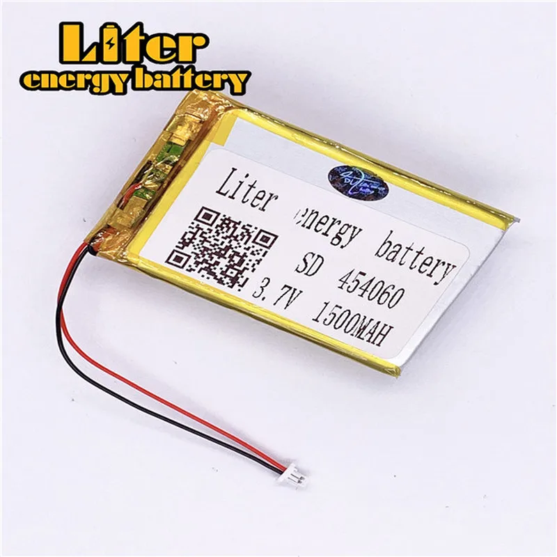 1 0 мм 2pin разъем 3 7 V 454060 1500mah MP3 MP4 MP5 маленькие игрушки полимерная аккумуляторная
