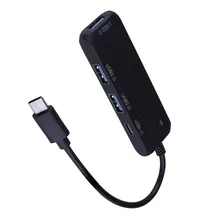 CARPRIE USB концентратор высокого качества черный Ультра тонкий дизайн прозрачный USB/type-C 2,0 чип 4 порта сигнал светодиодный концентратор для Windows/Mac OS 5 V