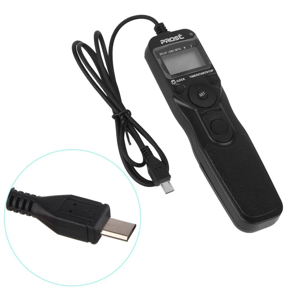 Camera Shutter Release Wired LCD Timer Remote Control for Sony Alpha