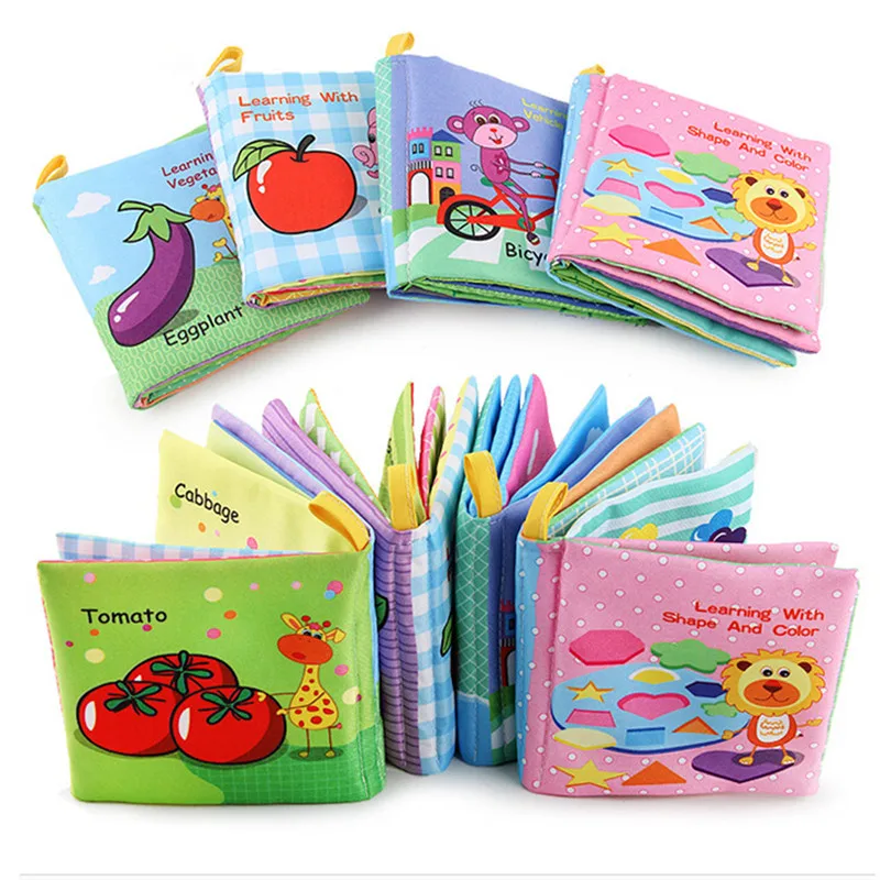 

Soft New Cloth Baby Intelligence Development Learn Picture Cognize Book For Children Learning Sound Books In English FE13d