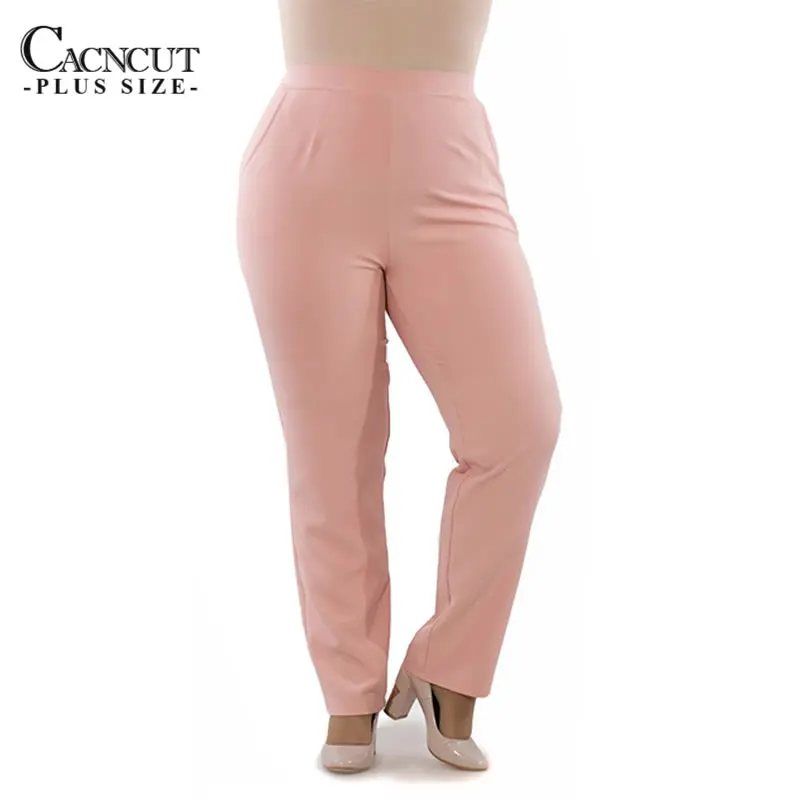 CACNCUT Весенние Новые повседневные брюки с высокой талией больших размеров для женщин, однотонные свободные длинные женские брюки, Летние шифоновые брюки 6XL - Цвет: 02