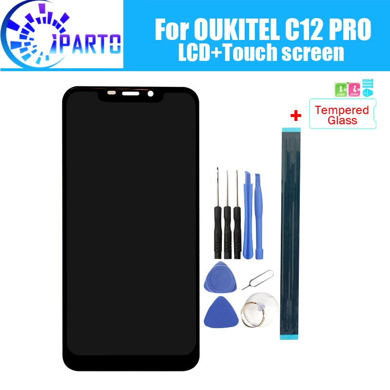 OUKITEL C12 PRO ЖК-дисплей+ сенсорный экран протестированный ЖК-дигитайзер стеклянная панель Замена для OUKITEL C12 PRO