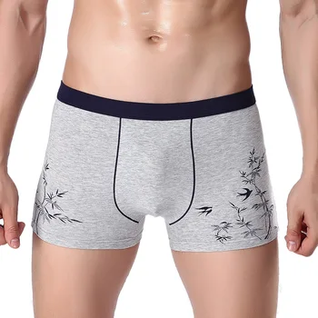 Shorts Mens 1Pcs Men Underwear Boxers Cotton Soft Breathable Boxer Man Boxer Printed Shorts Boxers Underpants Male Short Trunks men s soft breathable cellulose fibre spandex boxers underpants black red xxxl