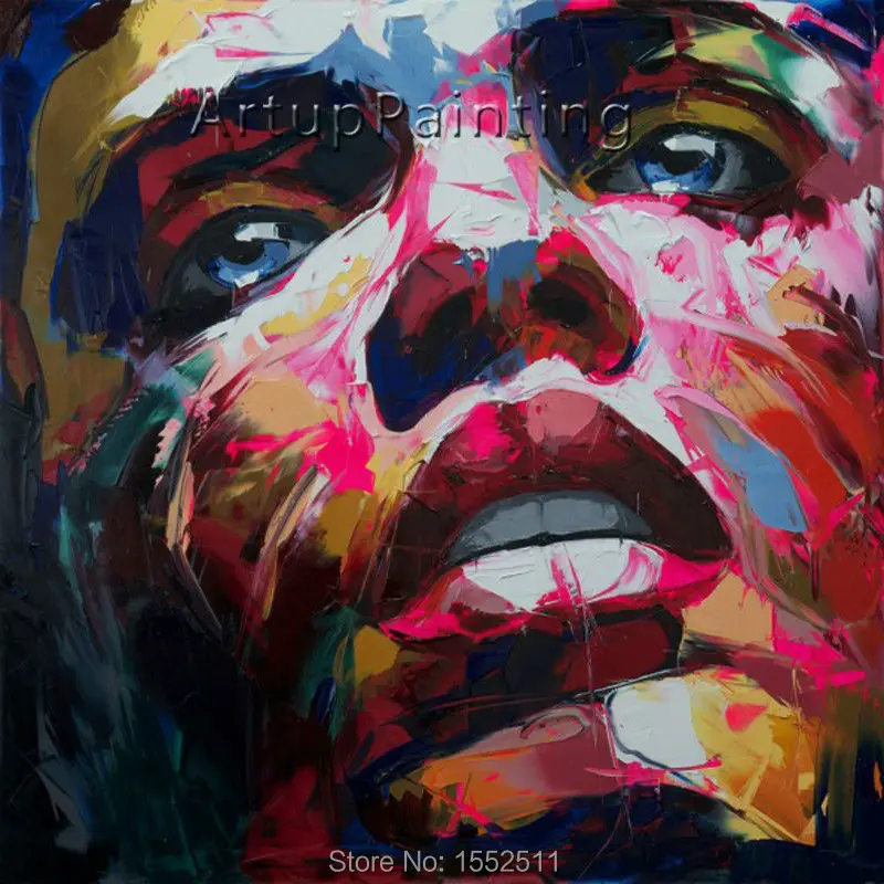 

Palette knife painting portrait Palette knife Face Oil painting Impasto figure on canvas Hand painted Francoise Nielly 13-24