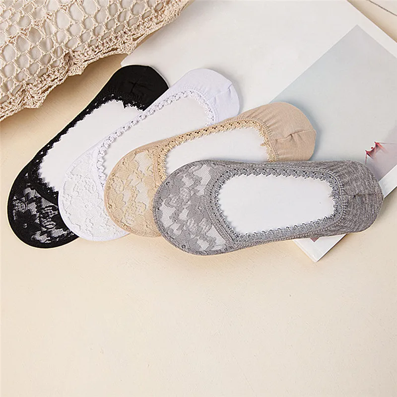 

1 pair Fashion Women Cotton Lace Antiskid Invisible Liner Socks Elastic Comfy Female Summer Spring Ankle Peas Shoes Low Cut Sock