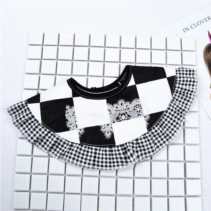 Ins Nordic Style Baby Girls Cotton Bib Waterproof Princess Court Lace Decorative Fake Collar Baby Burp Saliva Towel (5)