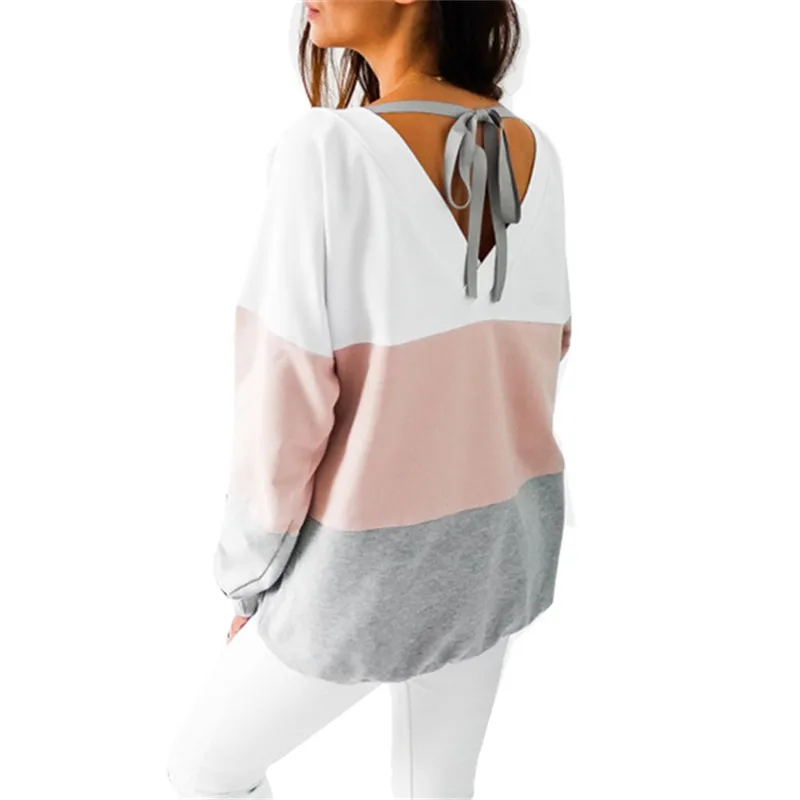 2019 осень Для женщин блузки с длинным рукавом в полоску Повседневная Блузка