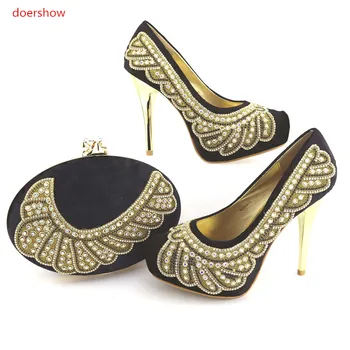 

doershow Shoes and Bag Set Matching Shoe and Bag Set for African Party Nigerian Women Shoes and Bag Set To Match for part NJ1-13