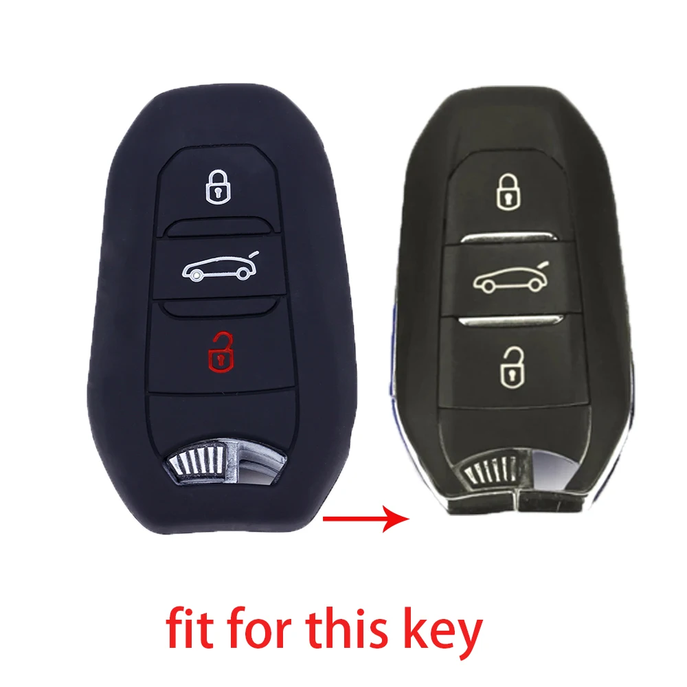 

2019 For Peugeot 208 308 508 3008 5008 for Citroen C4 Picasso DS3 DS4 DS5 DS6 Silicone Car Key Case Cover Keyless Fob Shell Skin