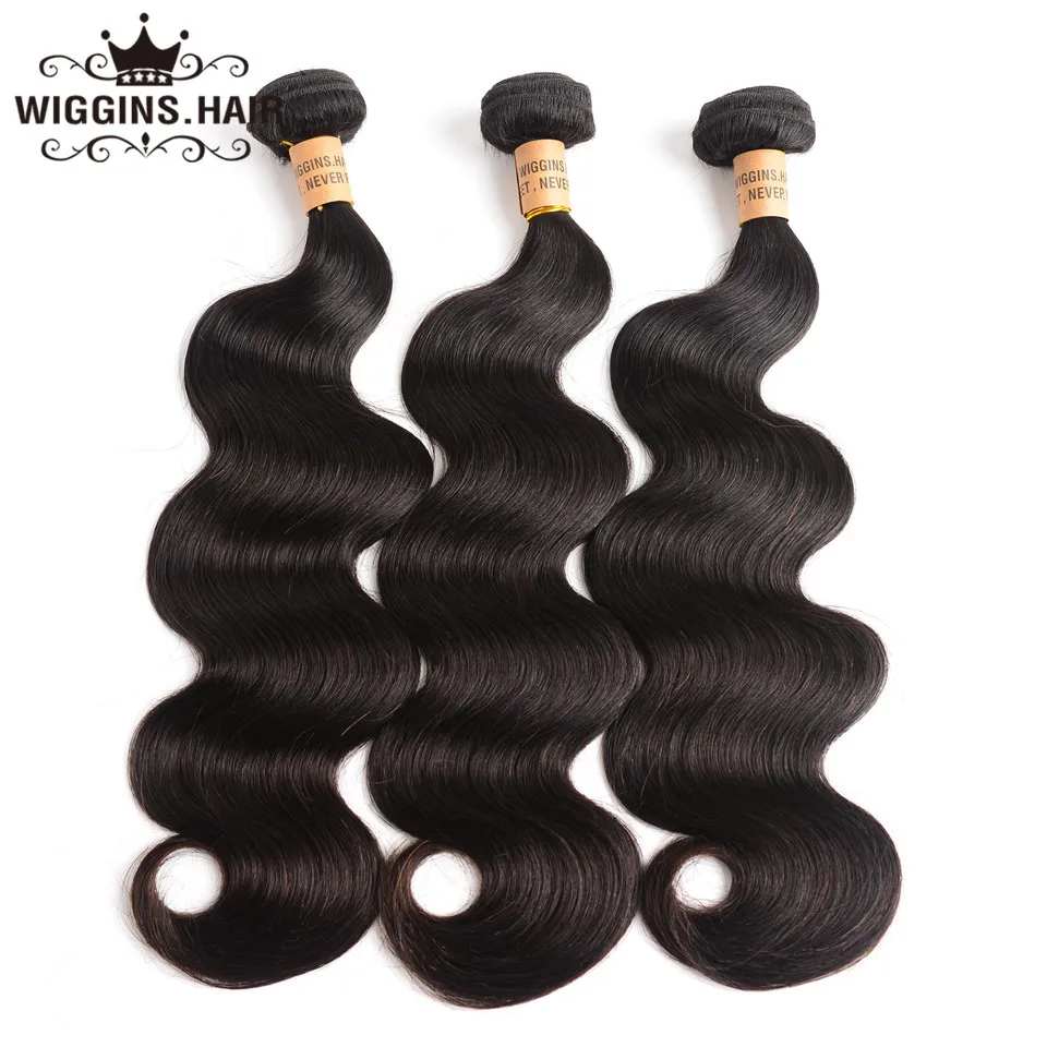 

Wiggins Hair Body Wave 3 Bundle Deals Brazilian Human Hair Bundles Remy Hair Weave Natural Color 24 26 28 inch Bundles
