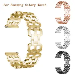 Ремешок роскошь для samsung Galaxy часы 46 мм нежный Нержавеющая сталь браслет ремешок O.17