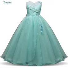Tonlinker 2018 new Girls Prom Party Princess Dress 2018 Elegant Girl Flower Long Dresses Children's day Wedding Birthday Clothes iyeal 2018 new prom party princess flower girl dress wedding long formal children birthday dresses for girls kids brand clothes
