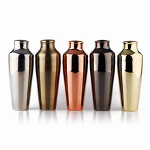 Abanador de cocktail parisiense premium, cobre/ouro/preto/bronze & espelho acabamento shaker, 18-8 aço inoxidável barware/ferramentas