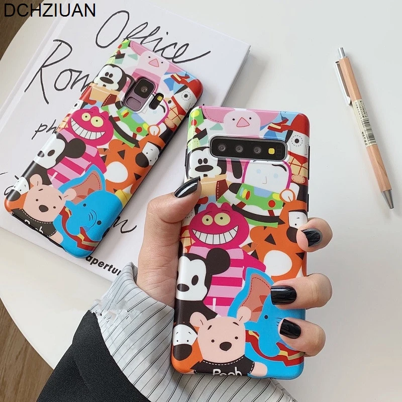 

DCHZIUAN Phone Case For Samsung Galaxy S9 S8 Plus S10 Plus Note 8 Note 9 Cover Cute Cartoon Mickey Bear Elephant Silicone Case