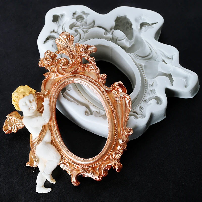 Встряхивание сети красный ретро Европейский ангел зеркало рамка шоколадное