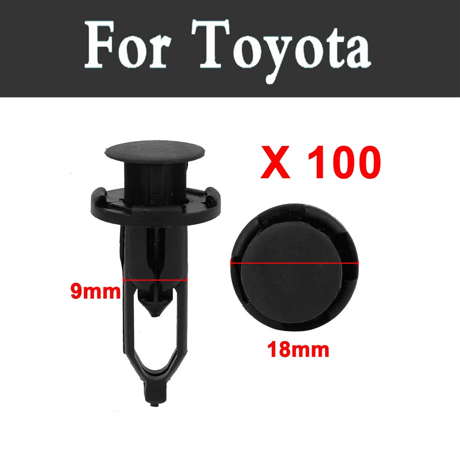 

100Pcs Car Styling Plastic Fender Bumper Clips Expanding Screw Rivets For Toyota Mark II X Mirai MR2 MR-S Opa Passo Platz Premio