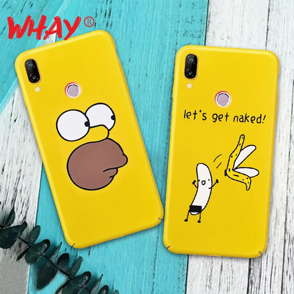 Cute Case For Huawei P20 Lite P10 9 Hard PC Patterned Back Cover Honor P9 Coque Yellow Cases |