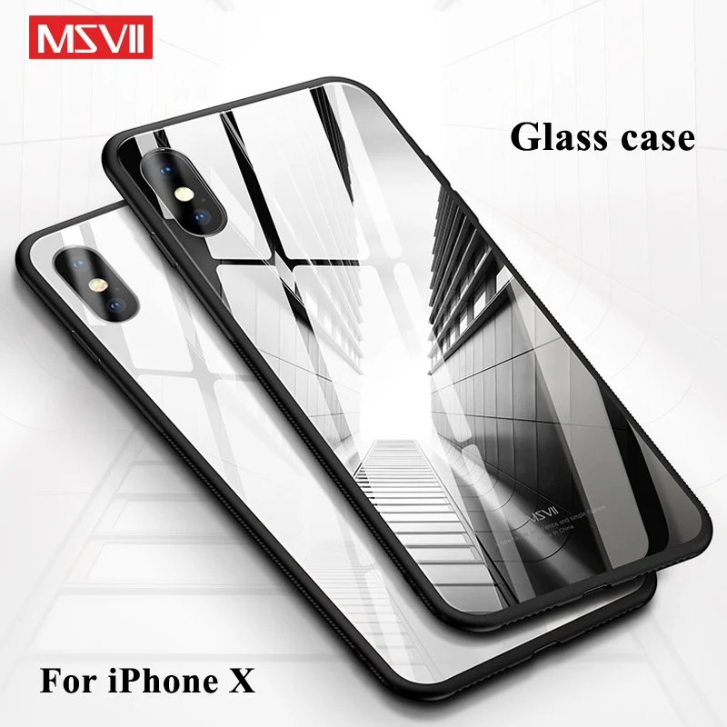 MSVII крышка для iPhone х чехол Роскошный банк Apple iPhonex ТПУ Край Закаленное Стекло 10
