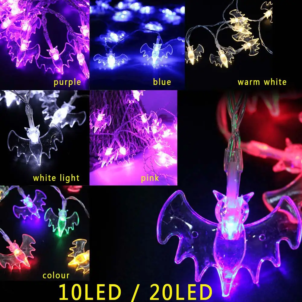 Halloween Fairy String Light LED Bat Strip Lamp Home Decoration Lighting for Holiday Party Halloween Festival 10 LED/20LED