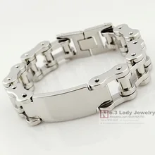 17 мм 23.5 см Браслет Классический Прохладный ID Jewellery Байкер Готический стиль наивысшего качества из нержавеющей стали Мода звено цепи wb229