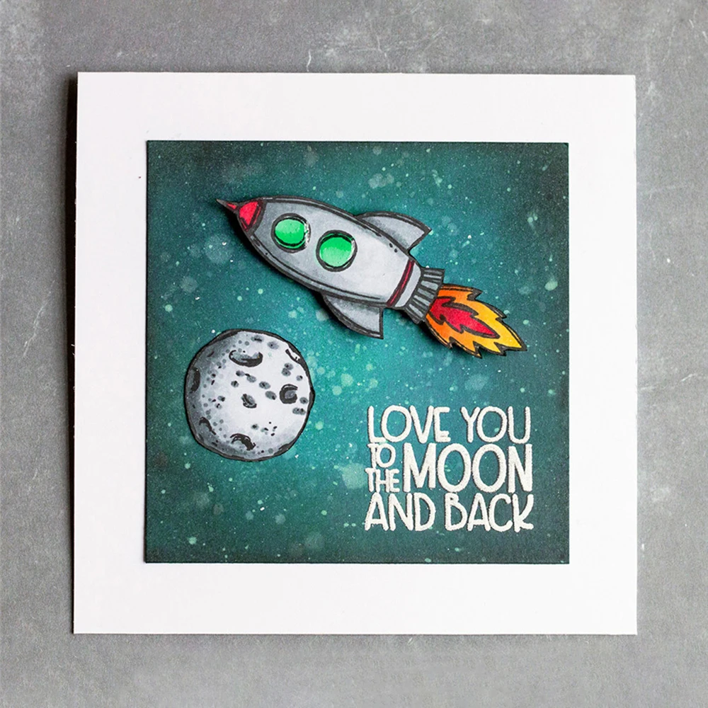 

Christmas Space Ship New Year Set Metal Cutting Dies Stamps 3D DIY Scrapbooking Stencil Embossing Craft Photo Cards Decor